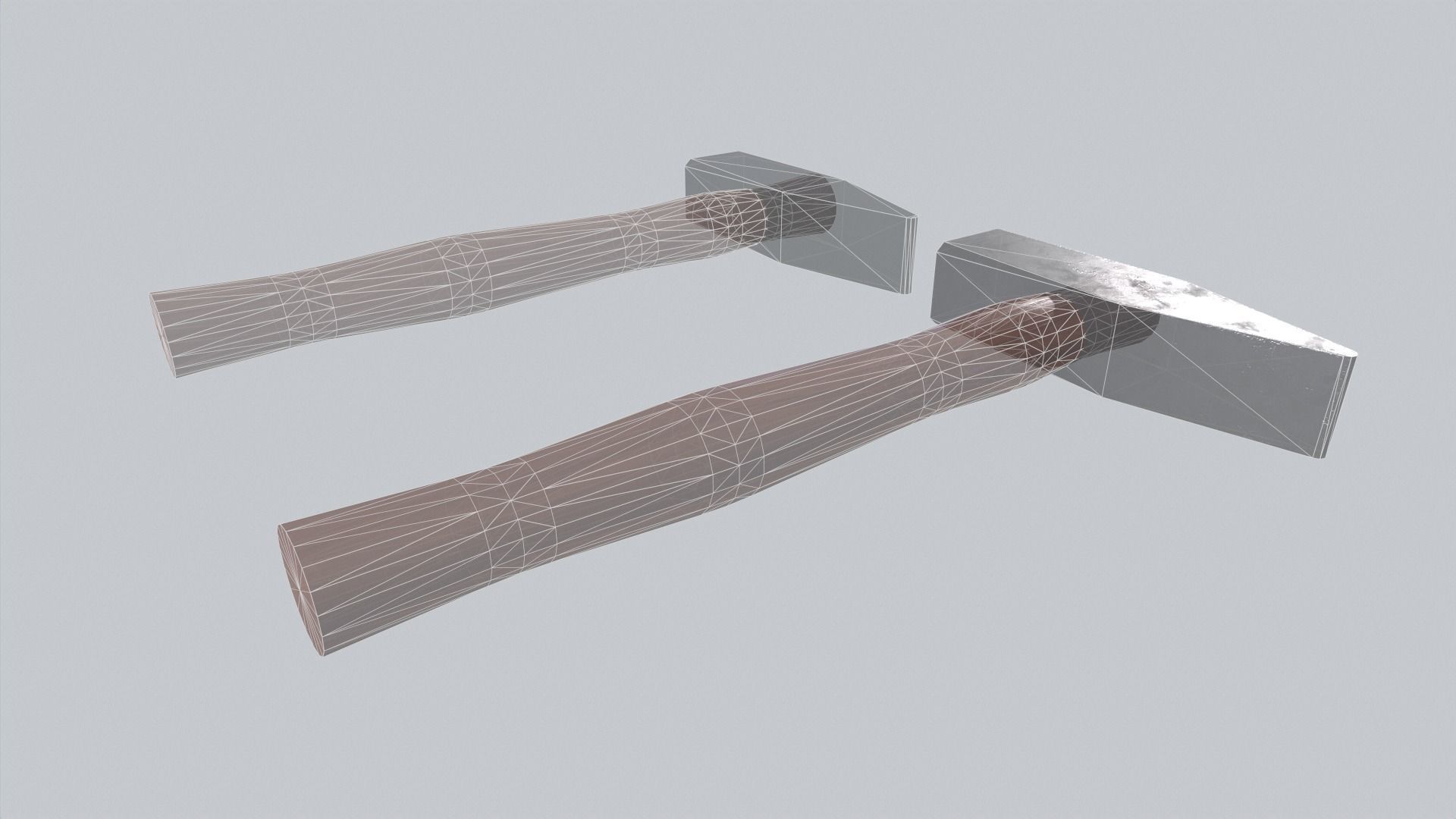 hammer two axes Low-poly 3D model_6