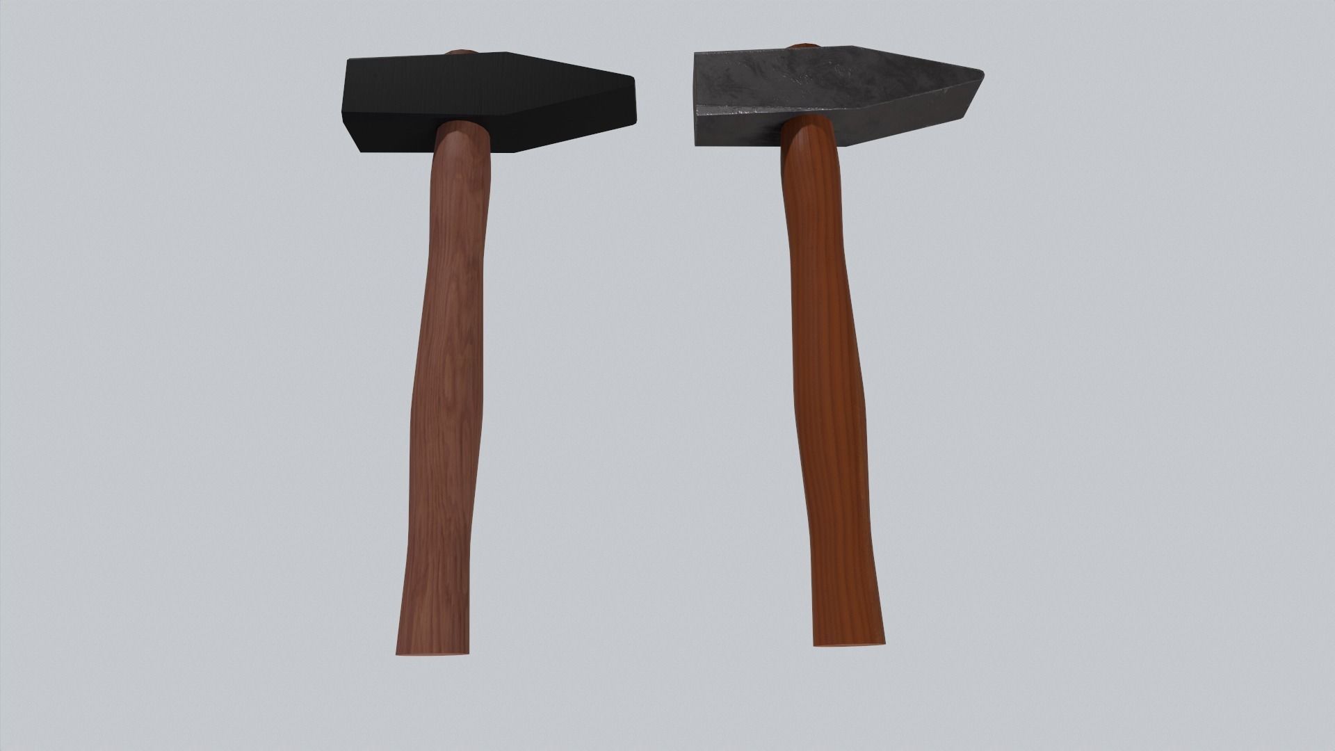hammer two axes Low-poly 3D model_2