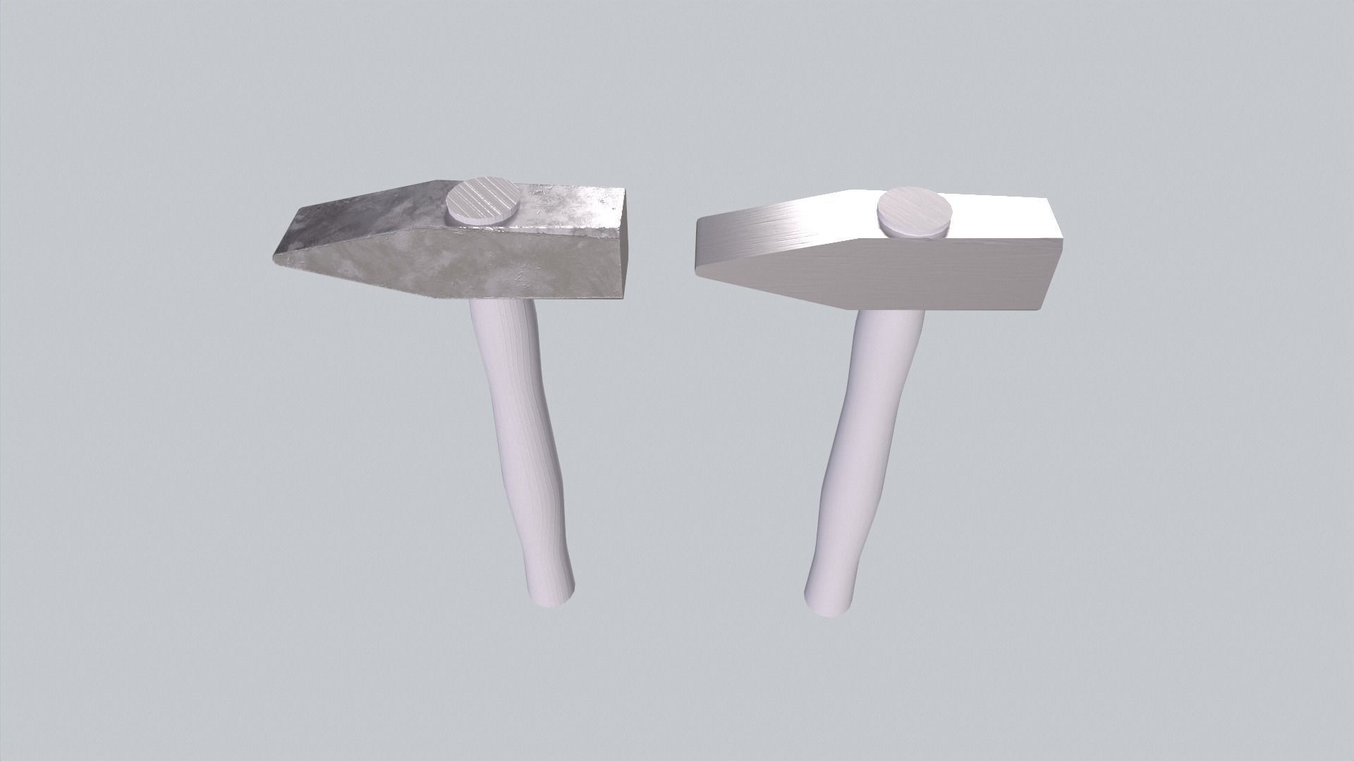 hammer two axes Low-poly 3D model_9