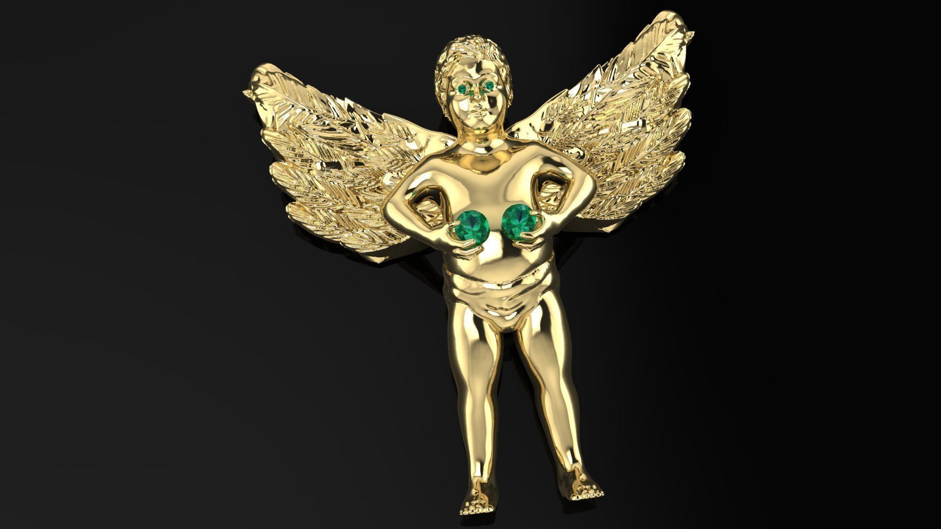 Baby angel pendant 3D model 3D print model_4