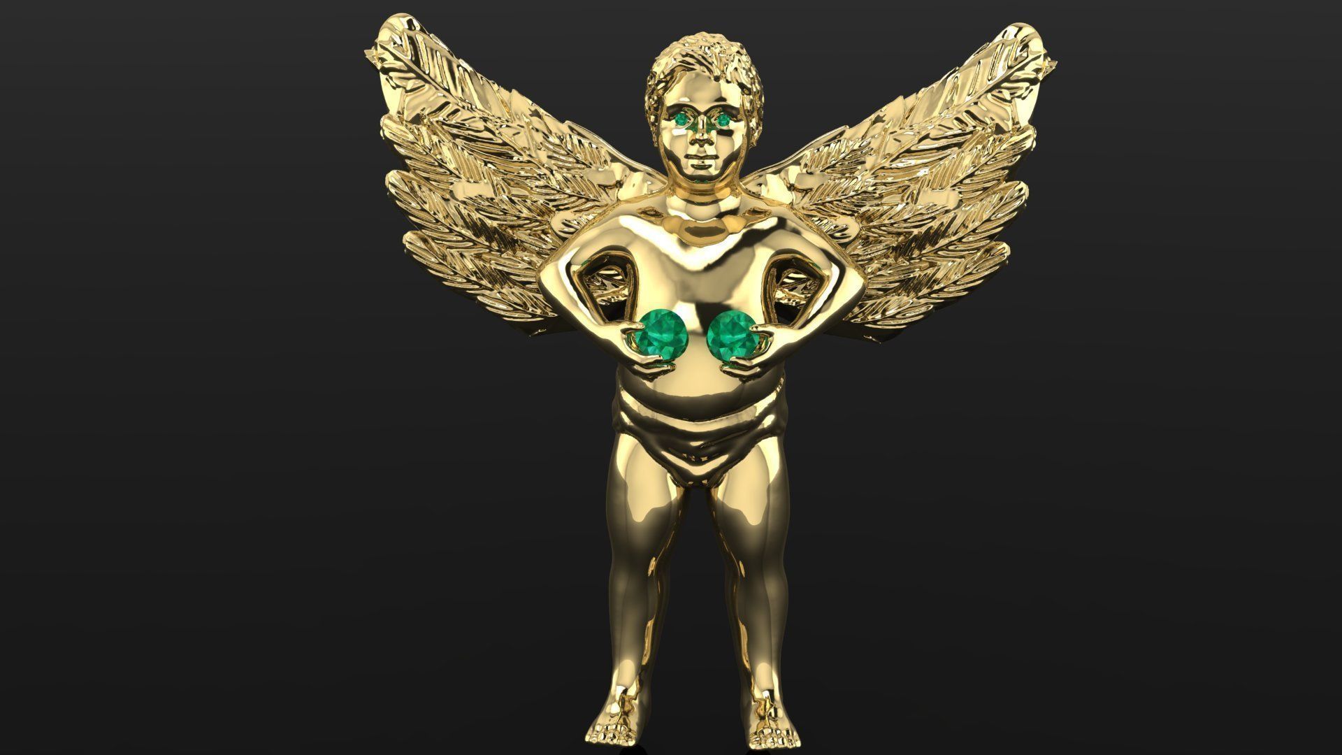Baby angel pendant 3D model 3D print model_3