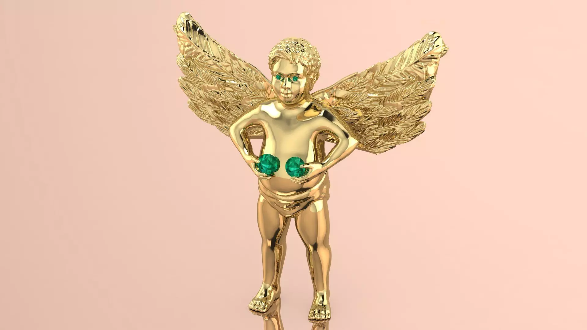 Baby angel pendant 3D model 3D print model_0