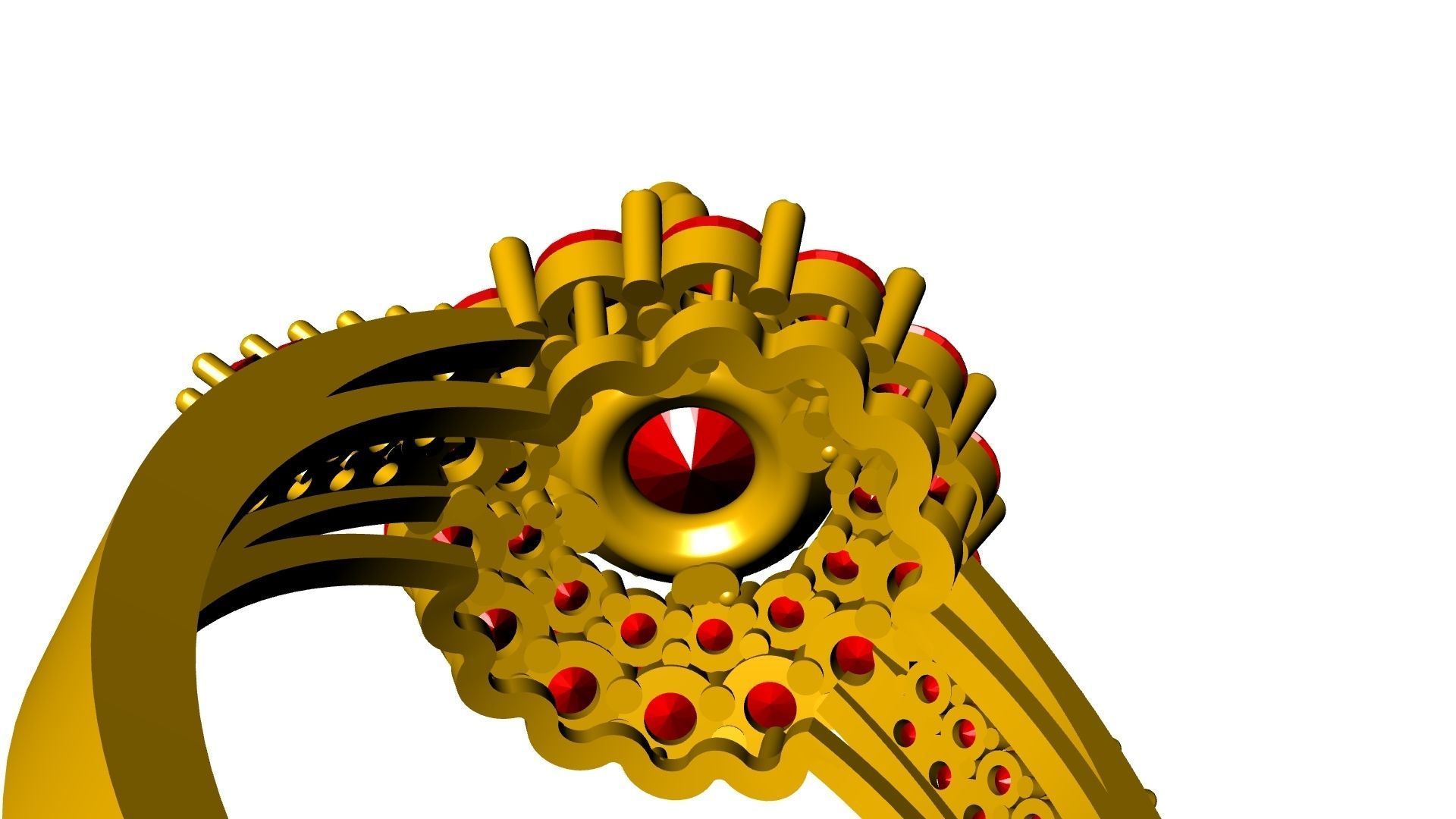 two row diamond engagement ring  stl verified 3D print model_19