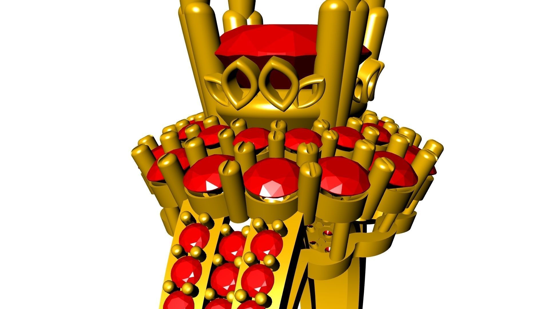 two row diamond engagement ring  stl verified 3D print model_17