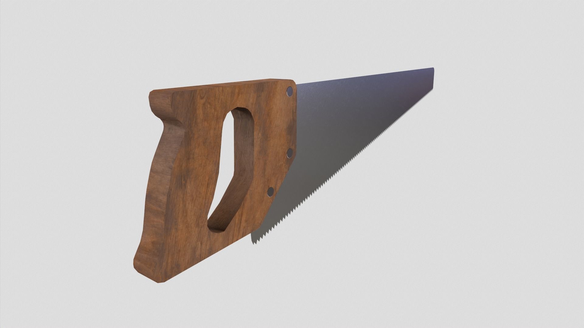 handsaw saw with wooden handle Free low-poly 3D model_5
