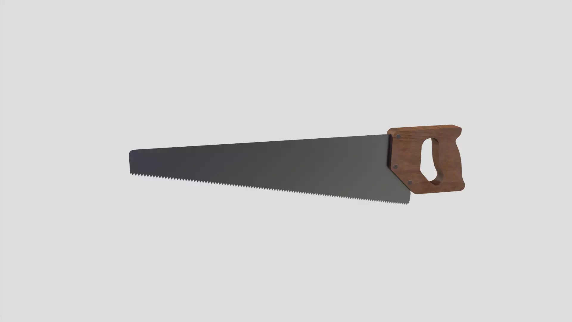 handsaw saw with wooden handle Free low-poly 3D model_0