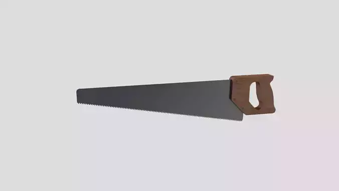 handsaw saw with wooden handle Free low-poly 3D model