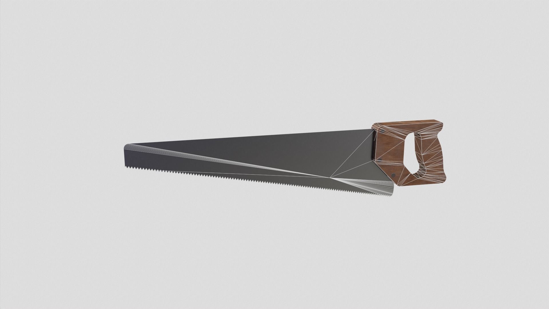handsaw saw with wooden handle Free low-poly 3D model_2
