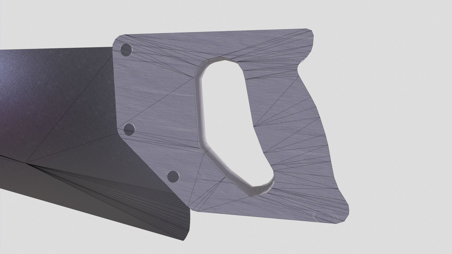 handsaw saw with wooden handle Free low-poly 3D model_8