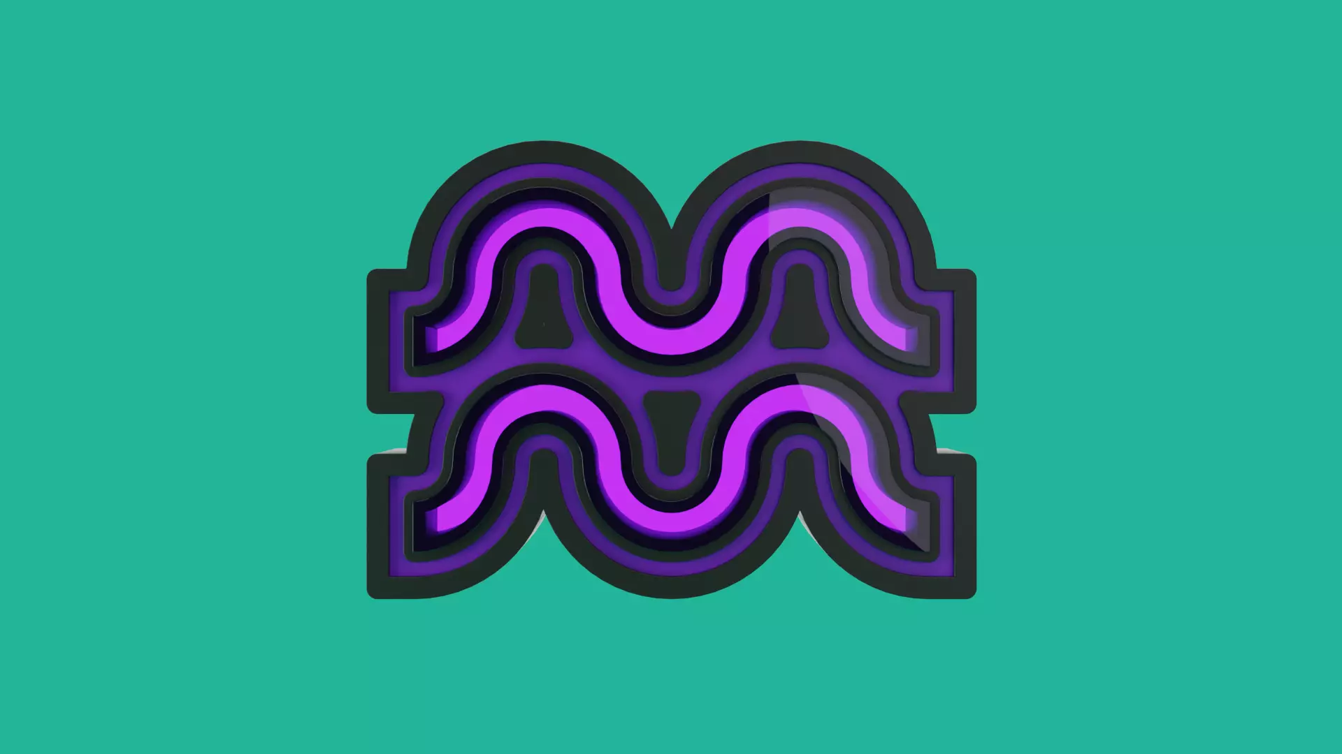 Fully Animated 3D Astrological Aquarius Sign Icon Low-poly 3D model_0