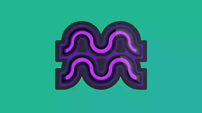 Fully Animated 3D Astrological Aquarius Sign Icon