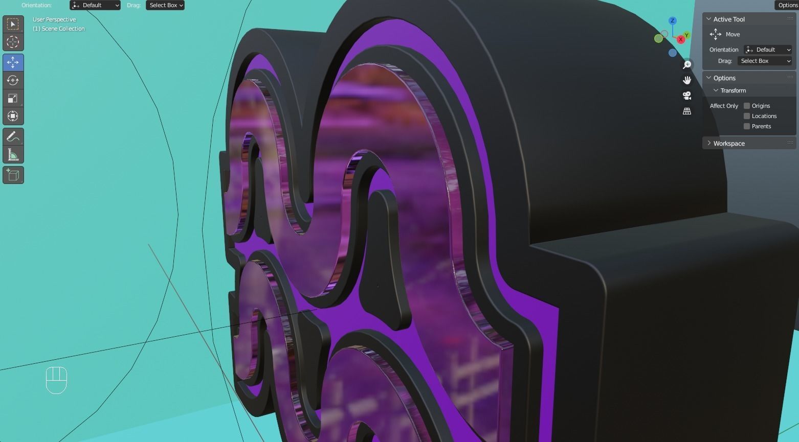 Fully Animated 3D Astrological Aquarius Sign Icon Low-poly 3D model_3