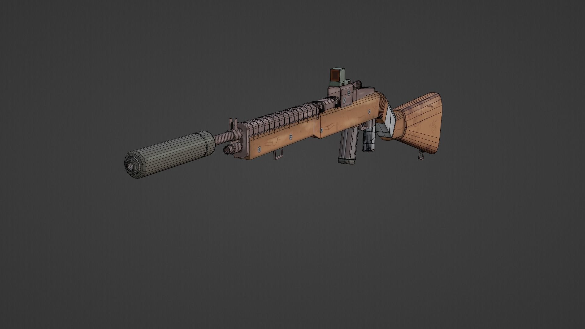 stylized weapon Low-poly 3D model_6