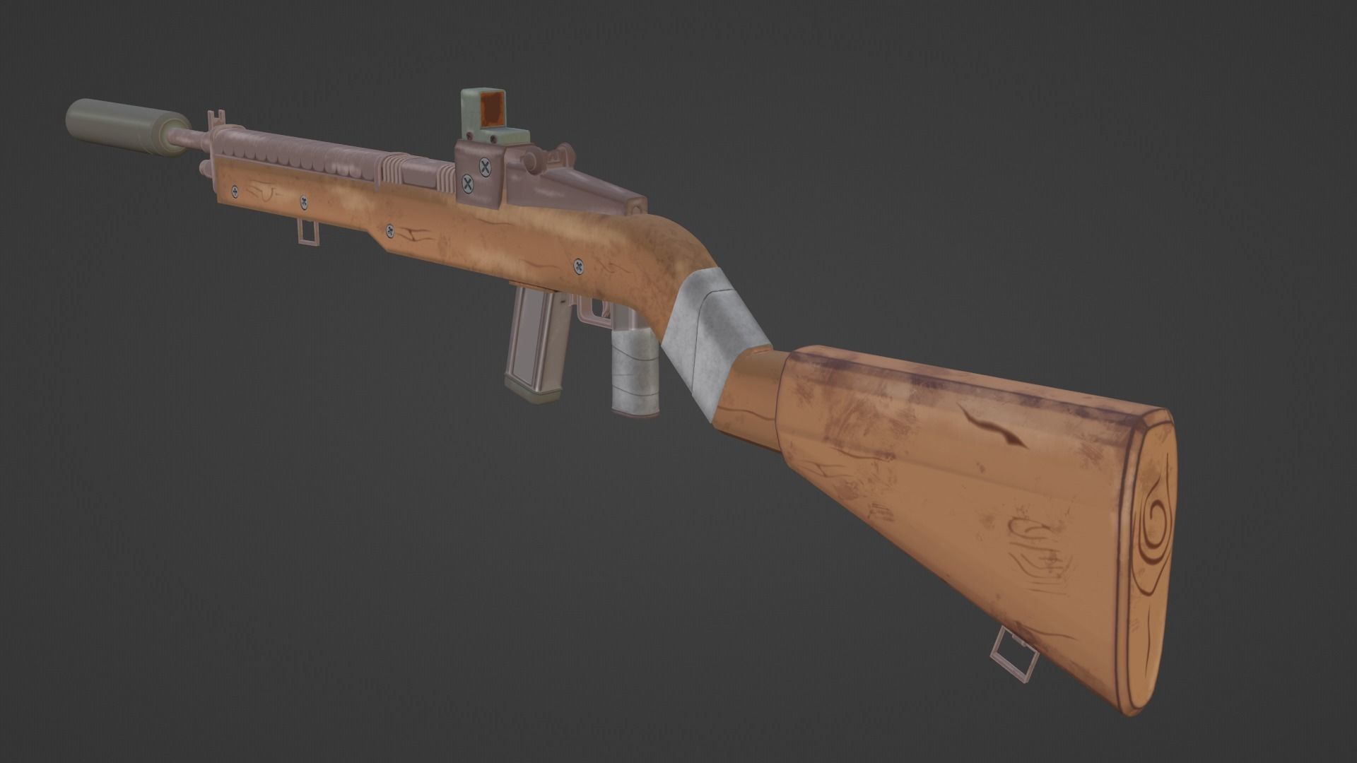 stylized weapon Low-poly 3D model_10