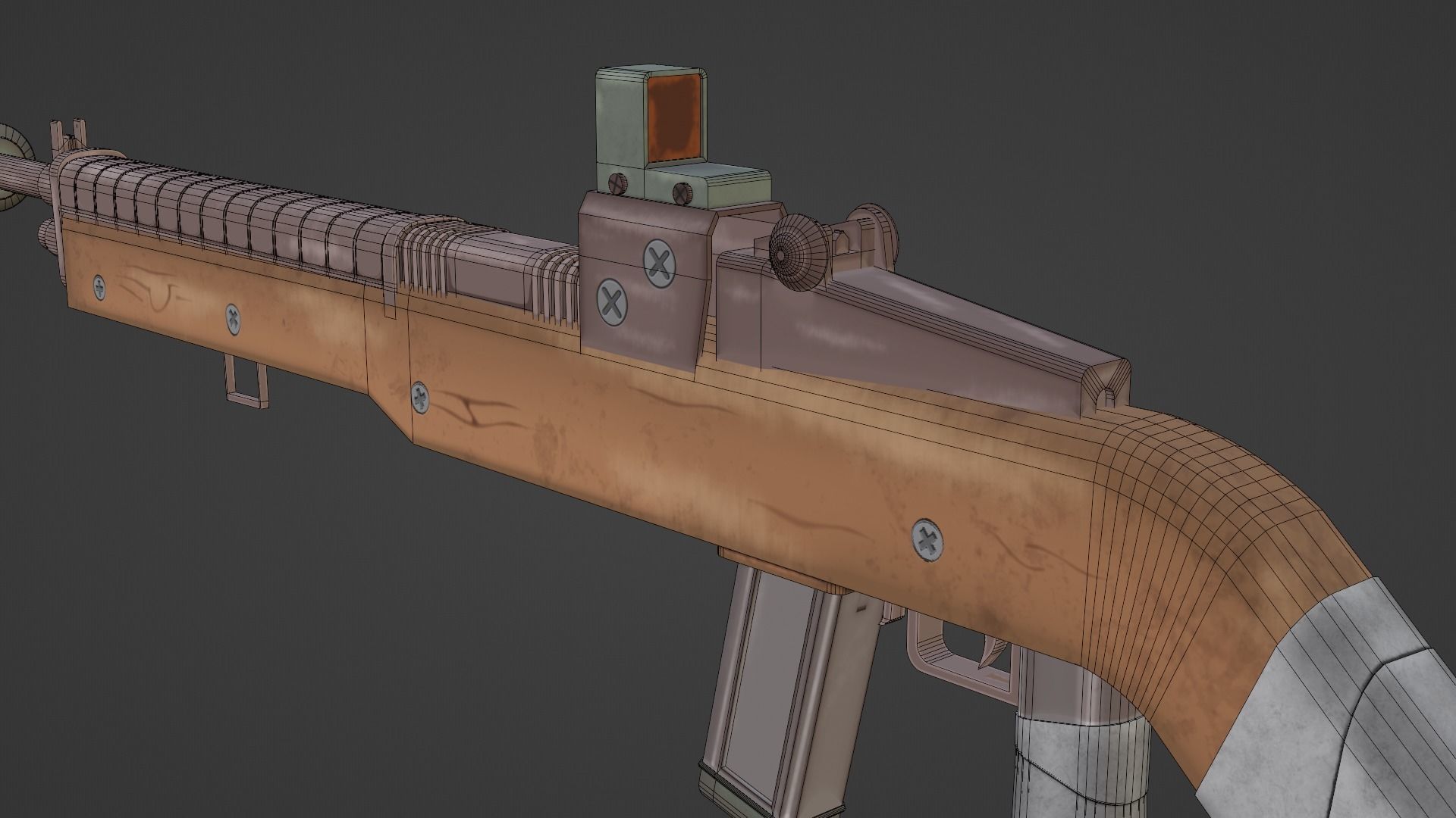 stylized weapon Low-poly 3D model_9