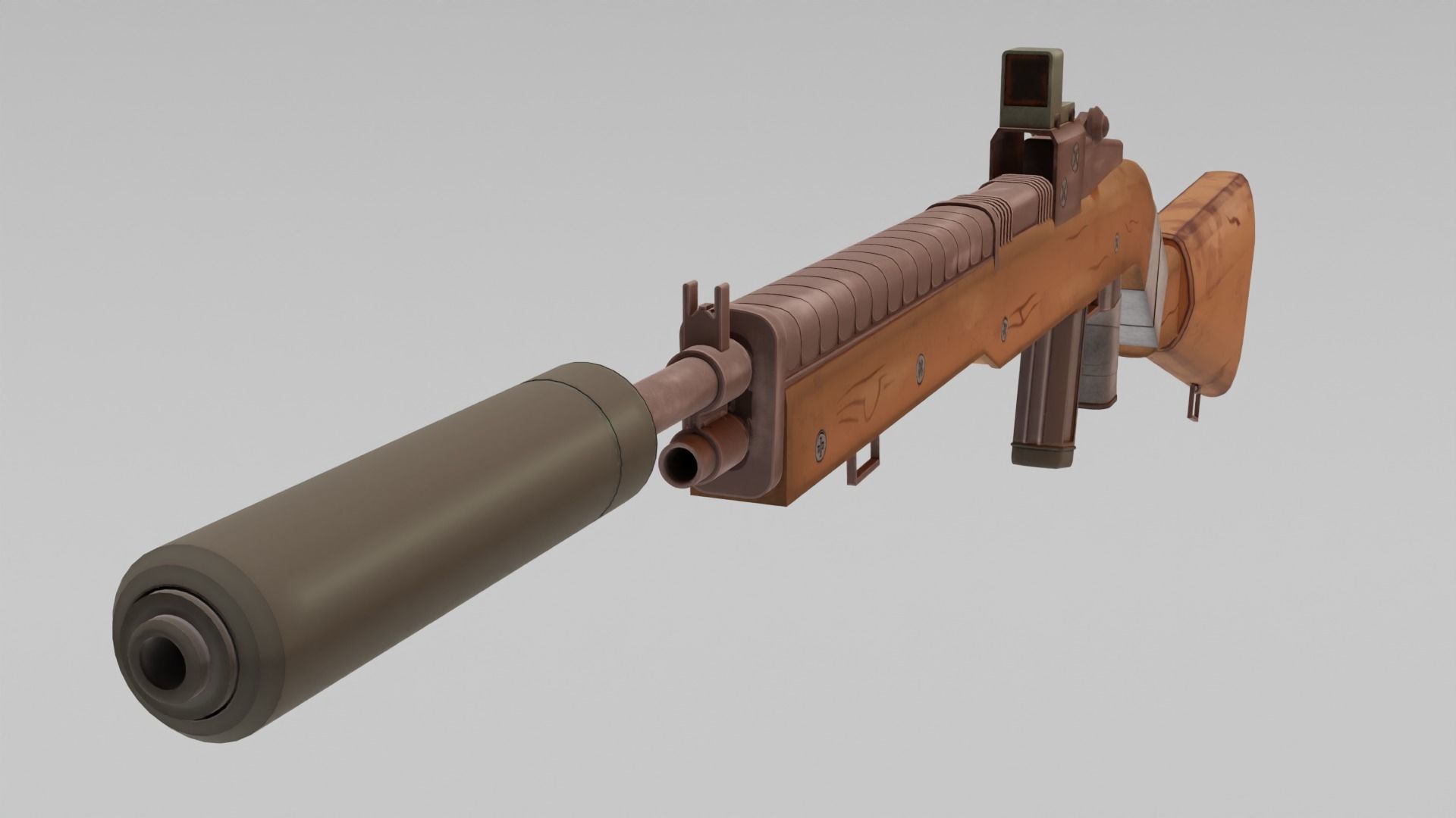 stylized weapon Low-poly 3D model_1