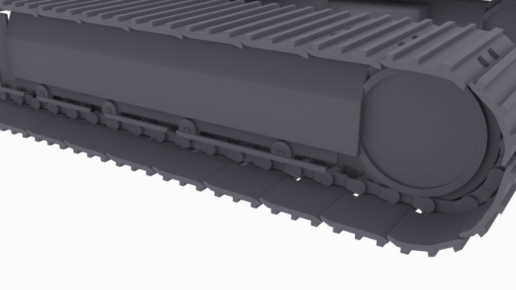 excavator tracks Low-poly 3D model_1