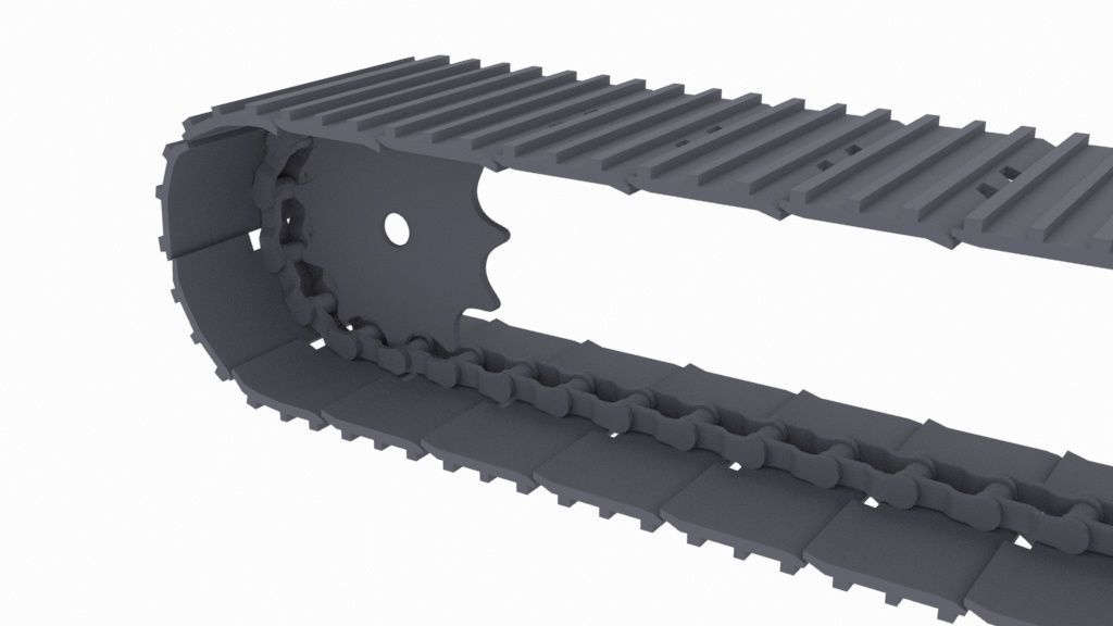 excavator tracks Low-poly 3D model_11