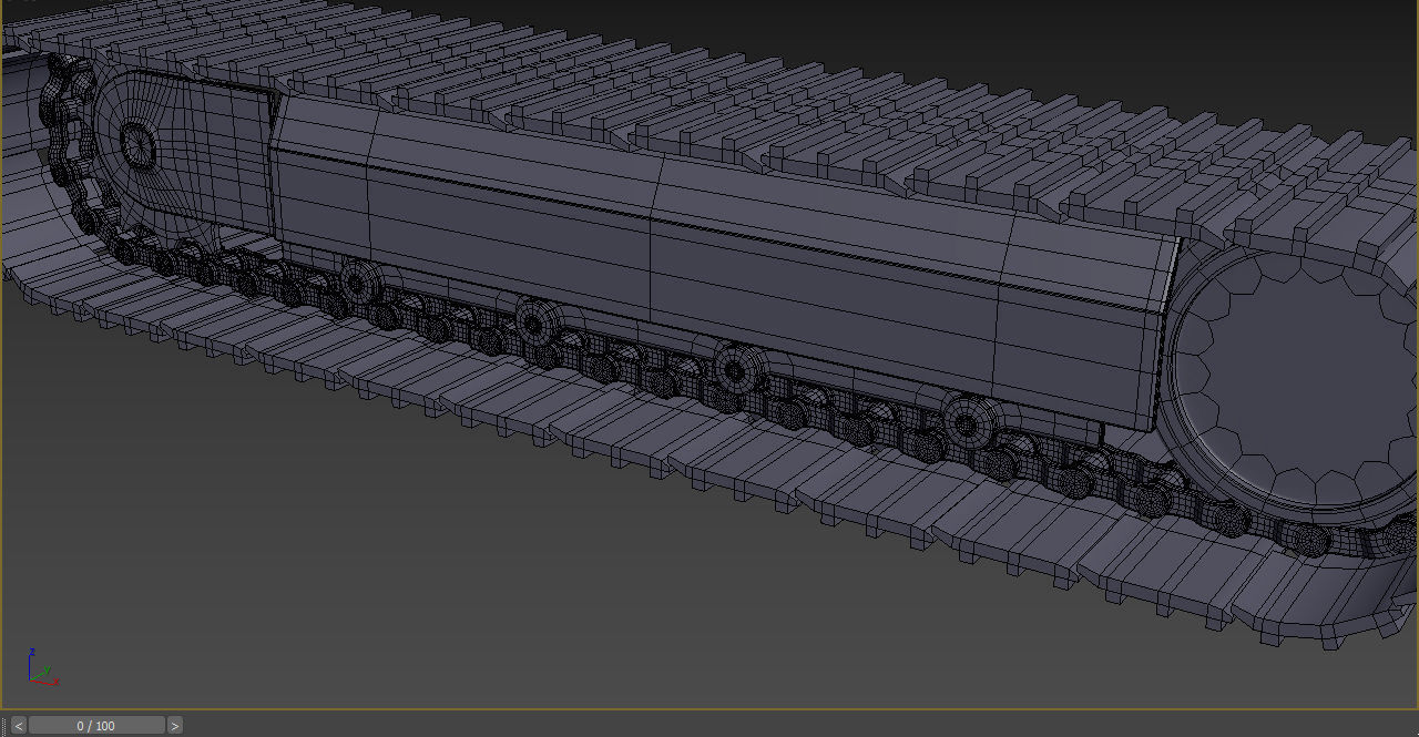 excavator tracks Low-poly 3D model_7