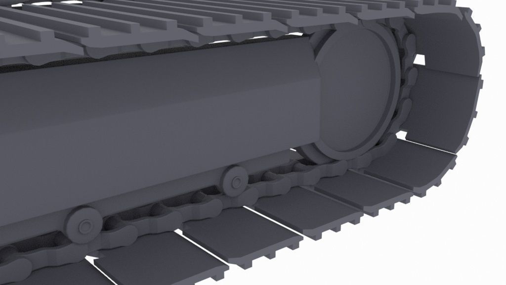 excavator tracks Low-poly 3D model_5