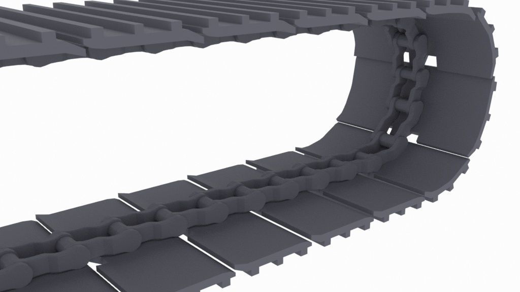 excavator tracks Low-poly 3D model_6