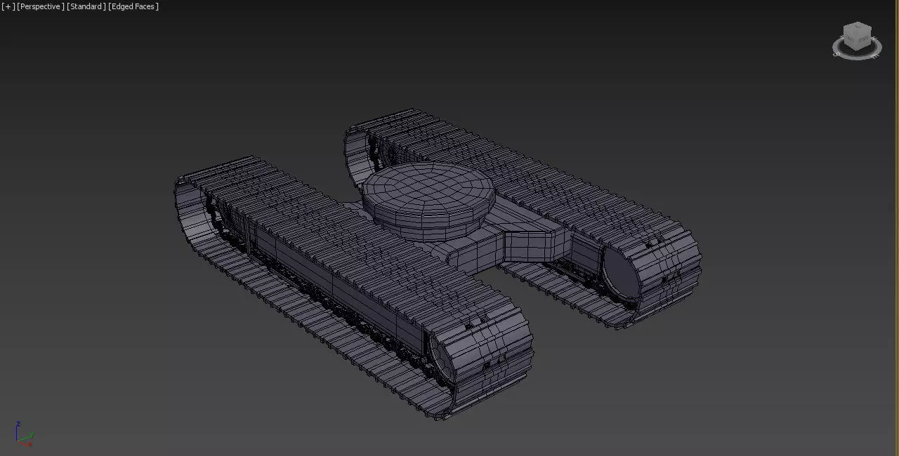 excavator tracks Low-poly 3D model_0