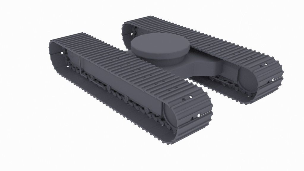 excavator tracks Low-poly 3D model_8