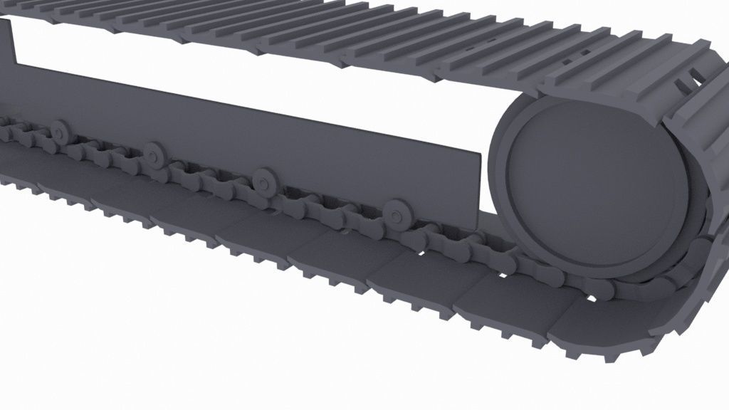 excavator tracks Low-poly 3D model_4