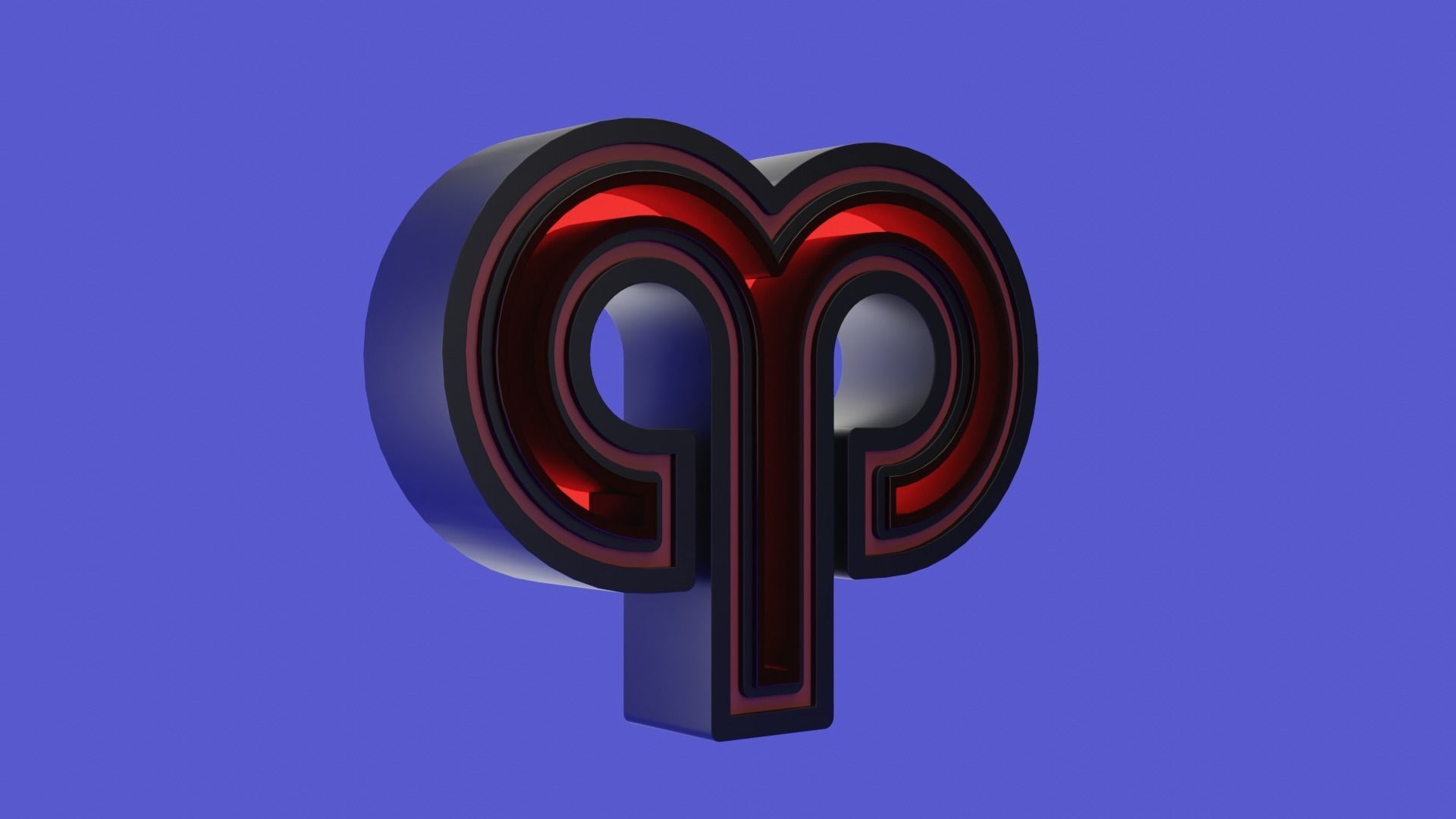 Fully Animated 3D Astrological Aries Sign Icon Low-poly 3D model_1