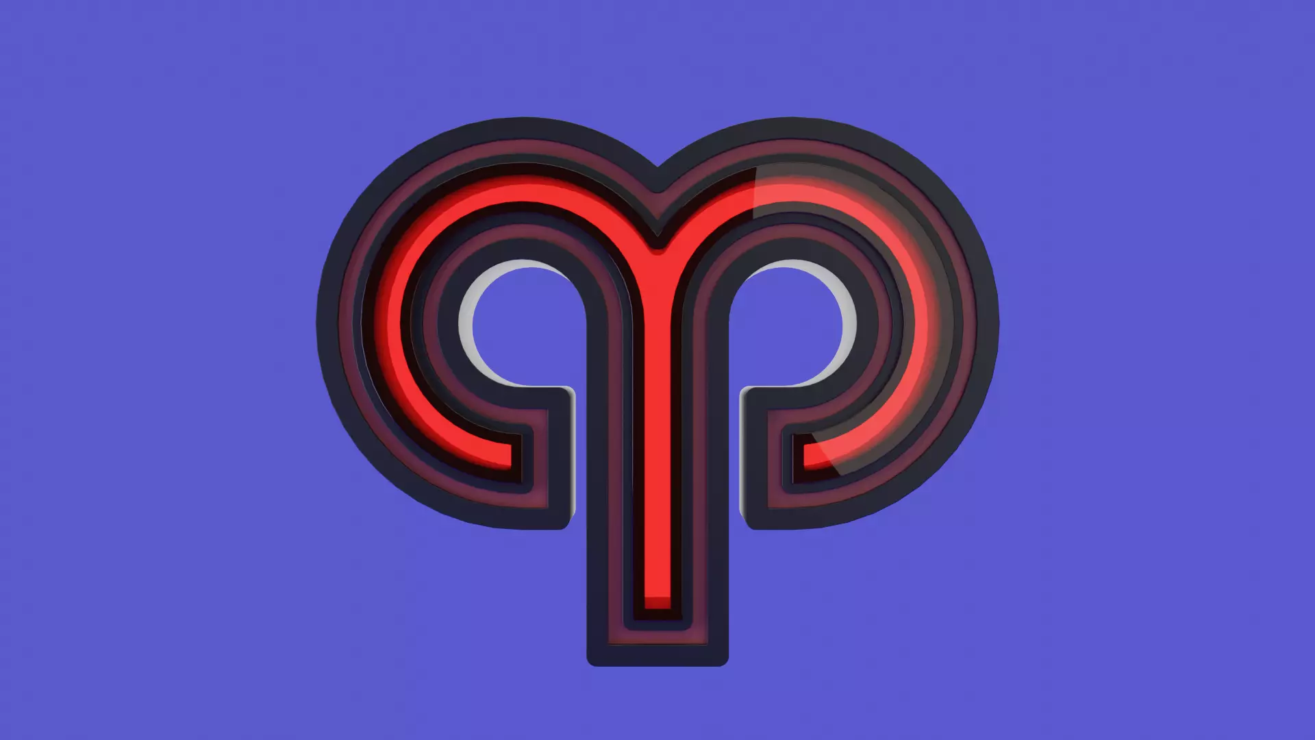 Fully Animated 3D Astrological Aries Sign Icon Low-poly 3D model_0