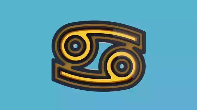 Fully Animated 3D Astrological Cancer Sign Icon