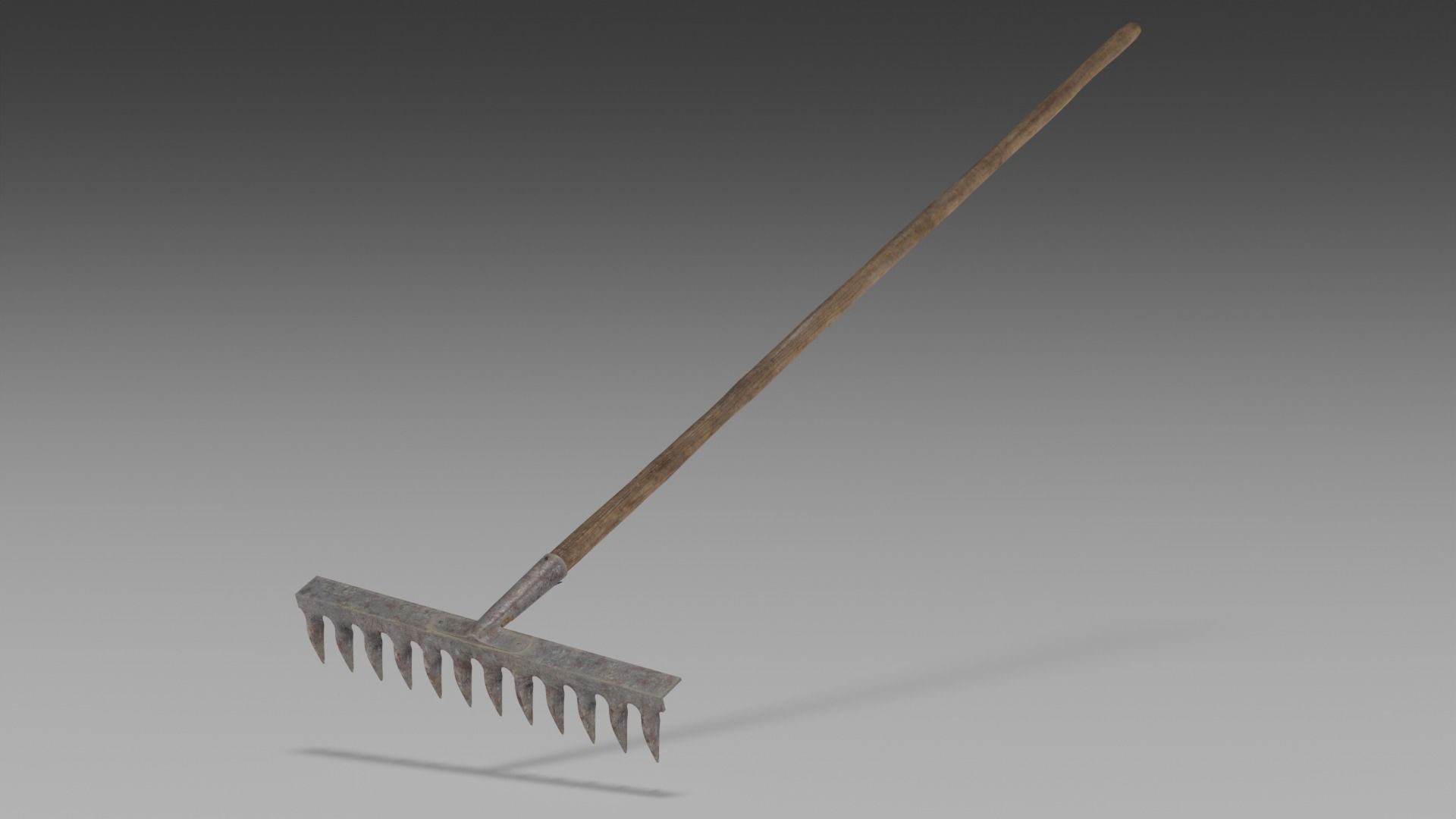 Old Rake Low-poly 3D model_1