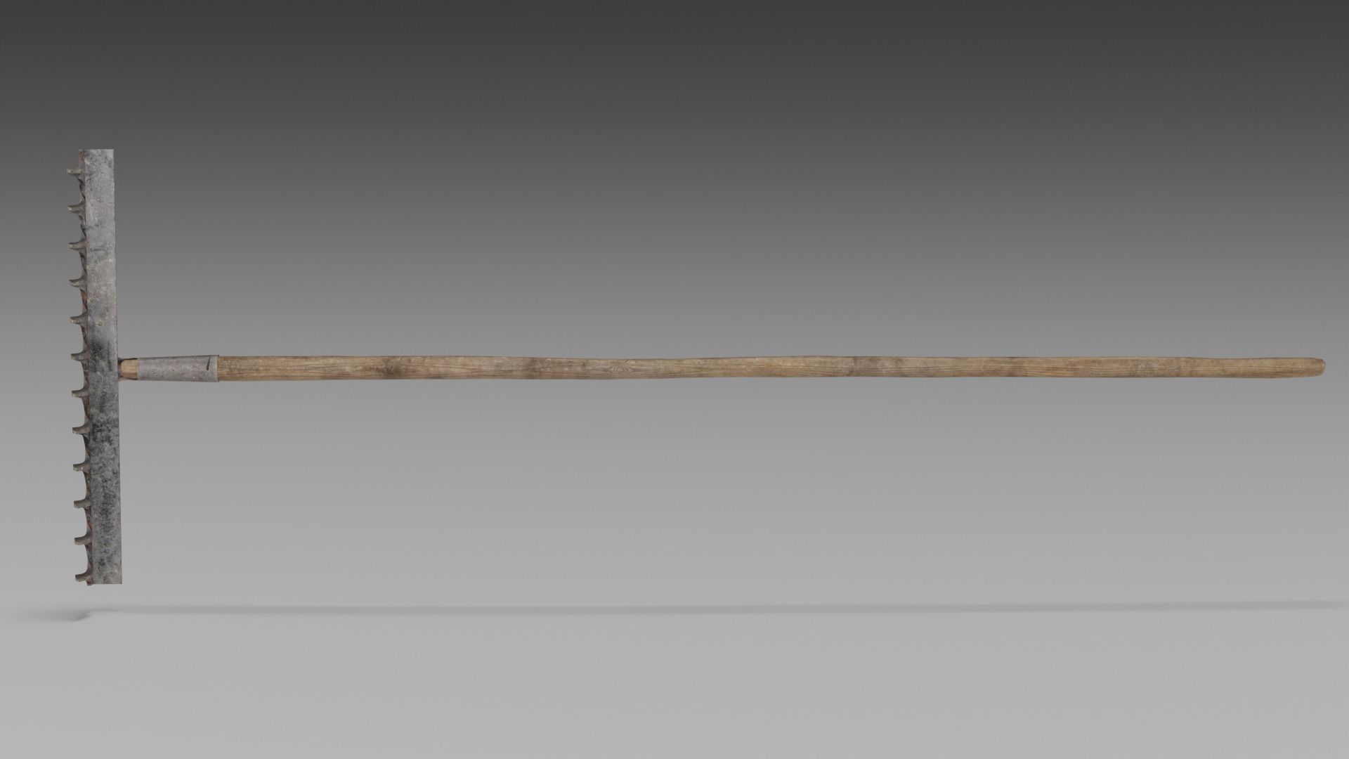 Old Rake Low-poly 3D model_6