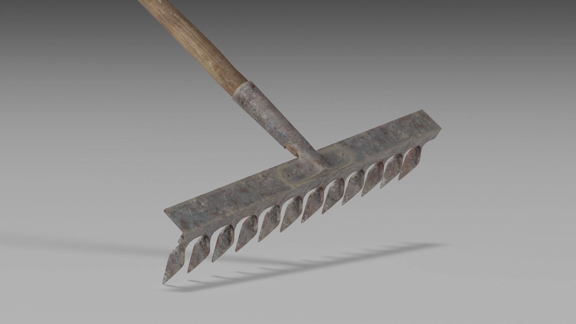 Old Rake Low-poly 3D model_2