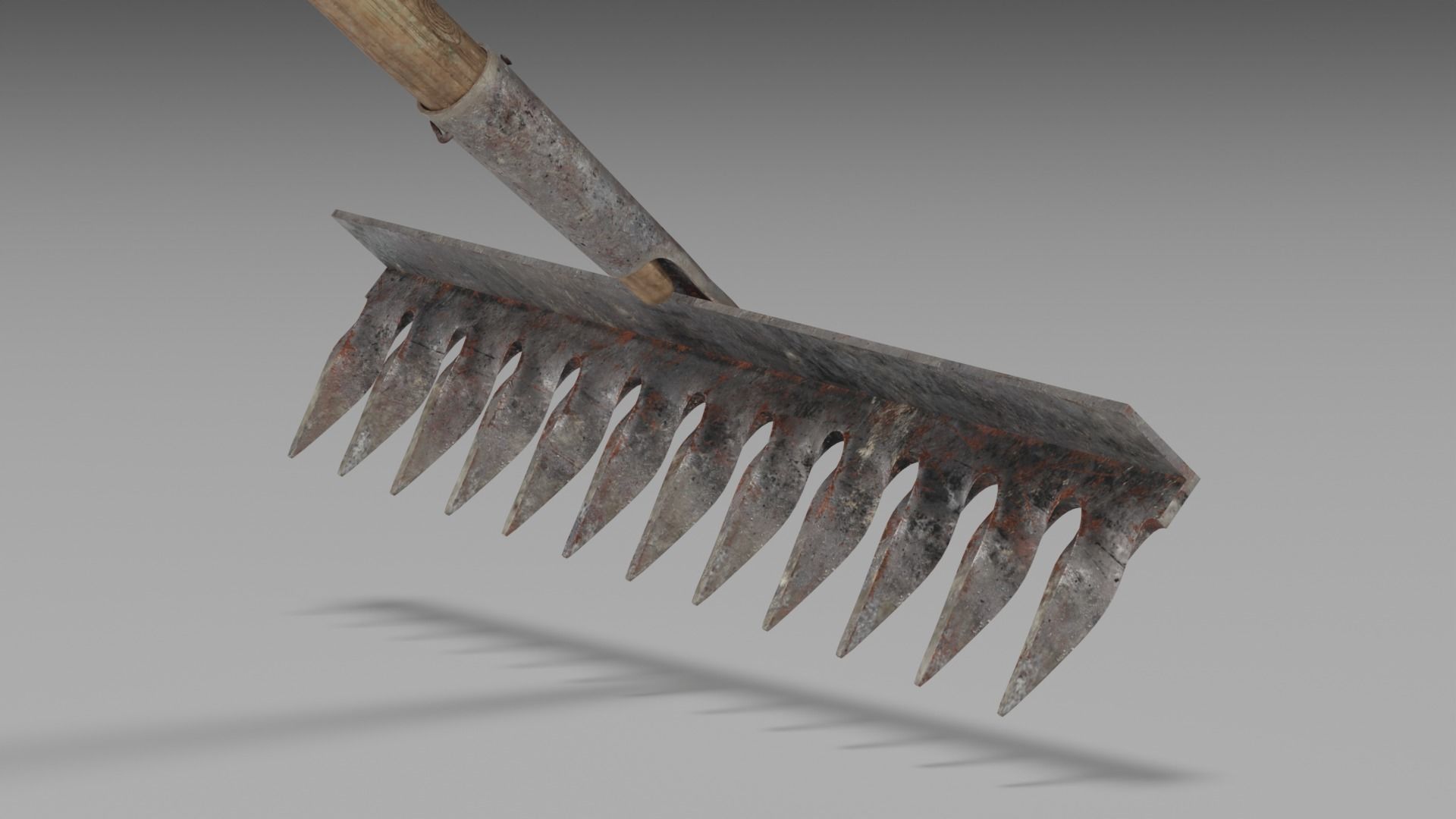 Old Rake Low-poly 3D model_3