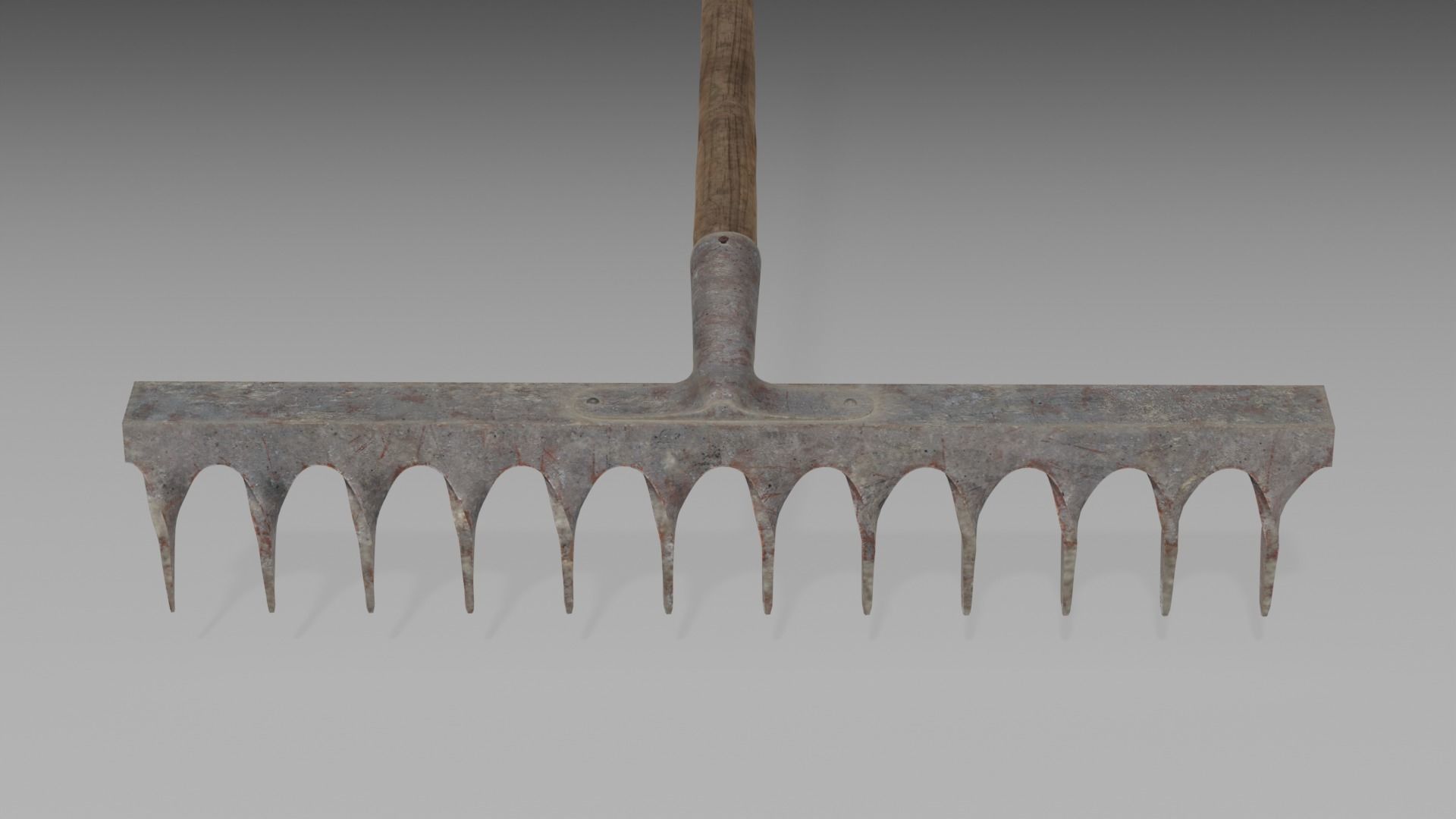 Old Rake Low-poly 3D model_4