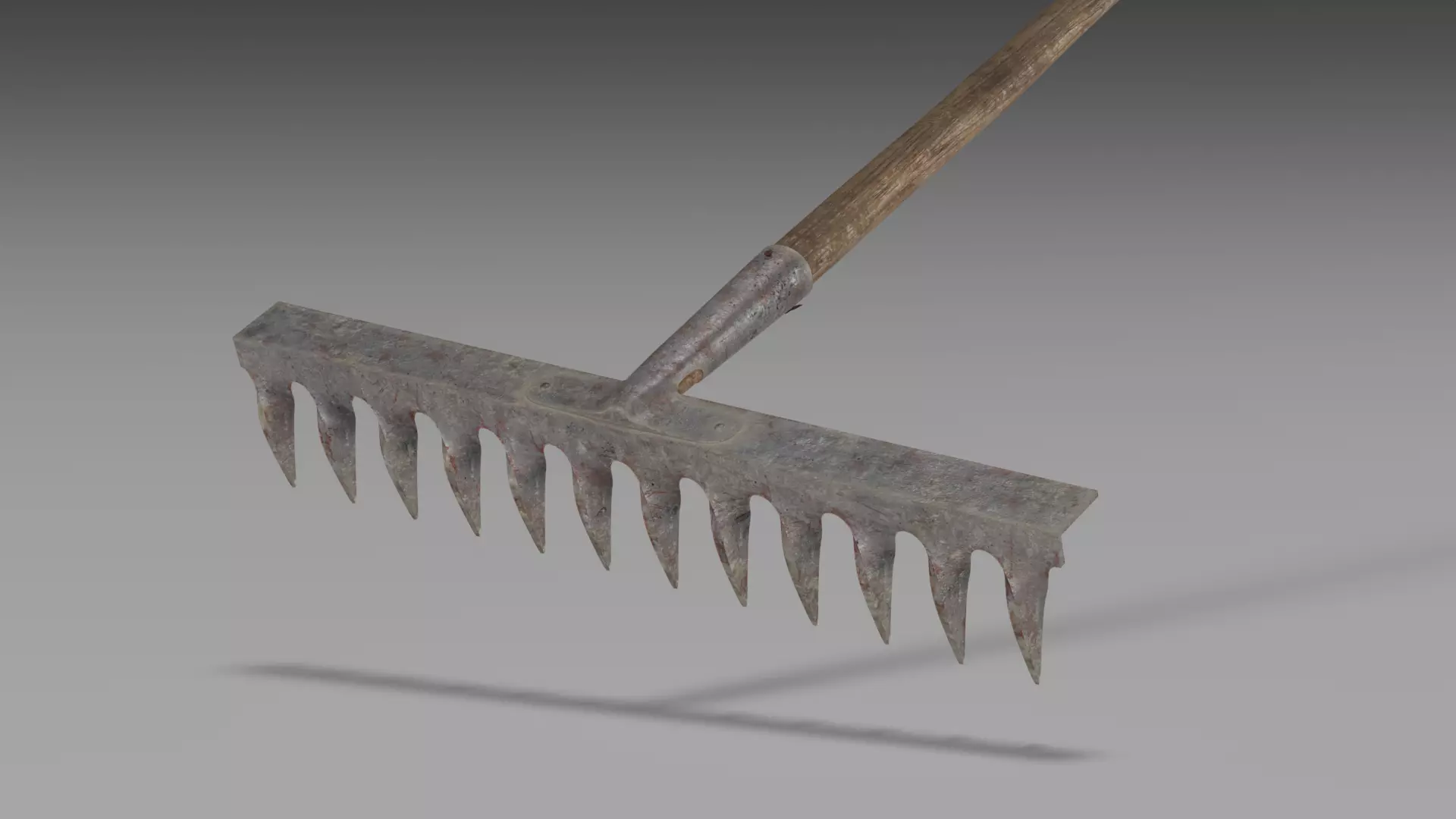 Old Rake Low-poly 3D model_0