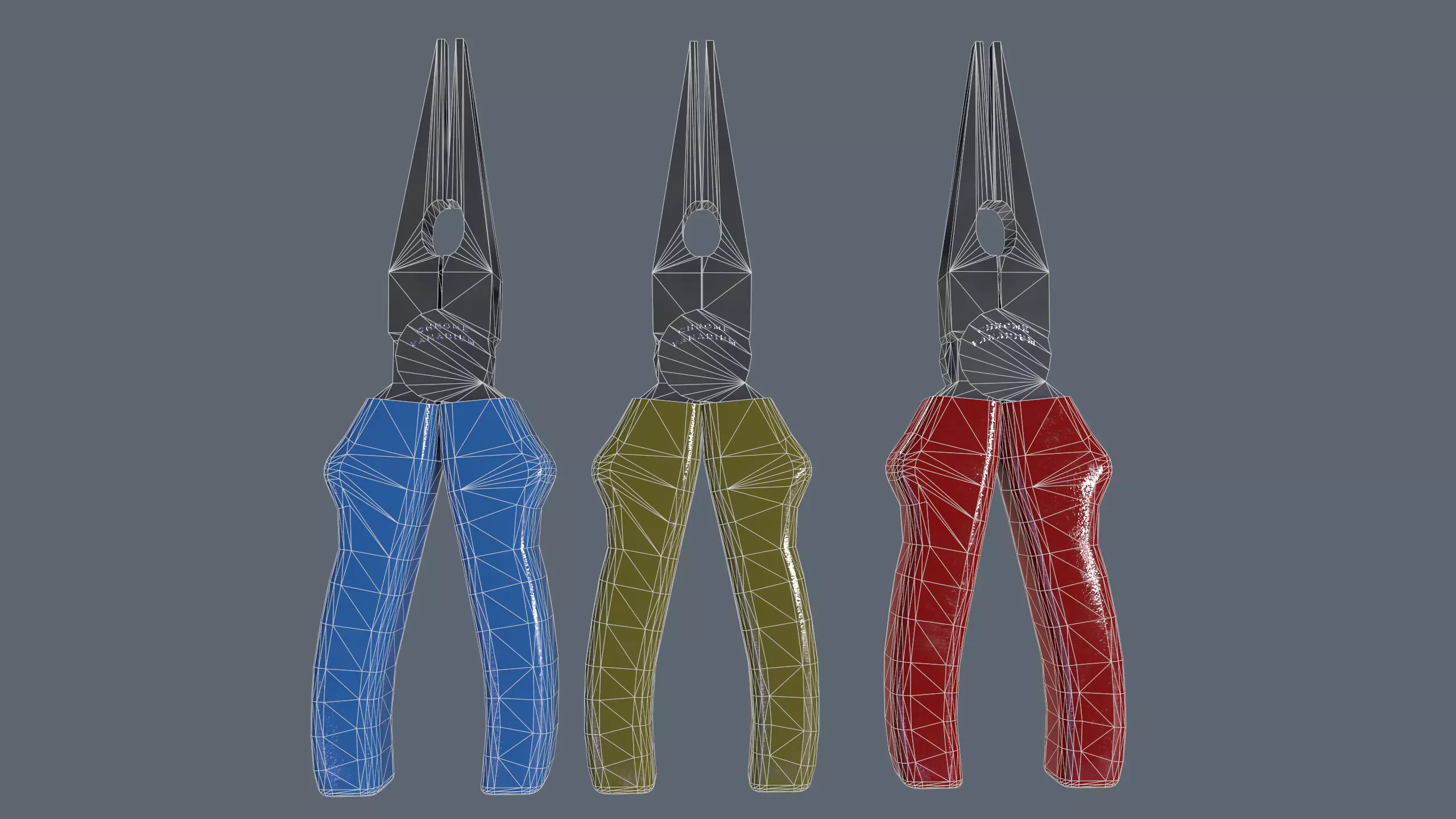 nose pliers Low-poly 3D model_0