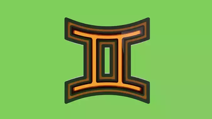 Fully Animated 3D Astrological Gemini Sign Icon