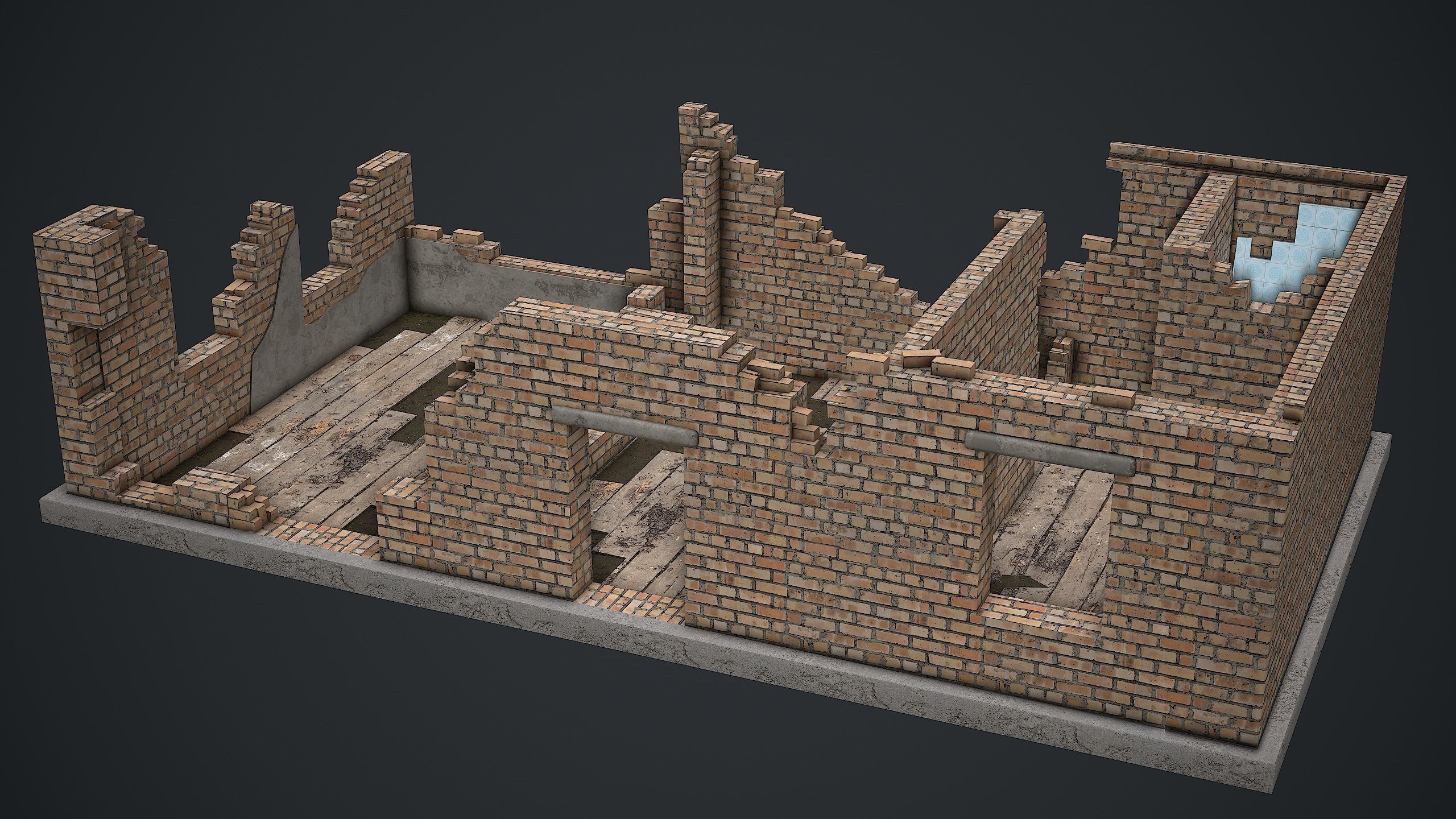 Chornobyl House Low-poly 3D model_2