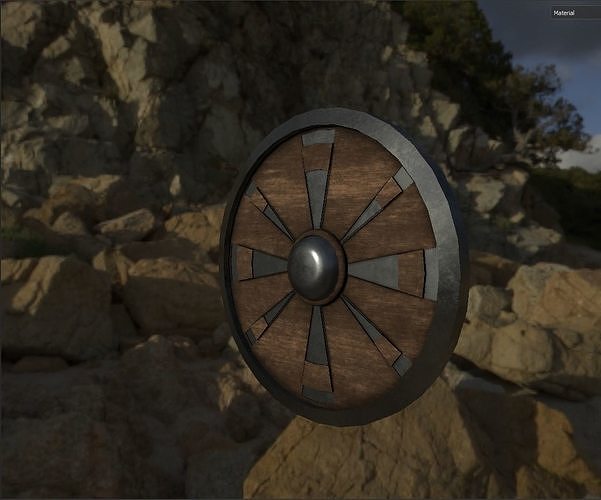 Nordic round Shield Free low-poly 3D model