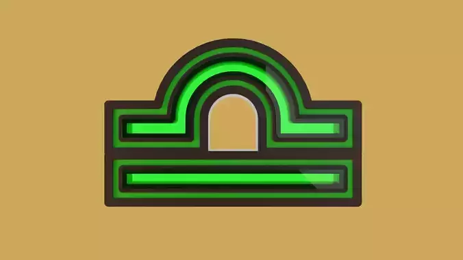 Fully Animated 3D Astrological Libra Sign Icon