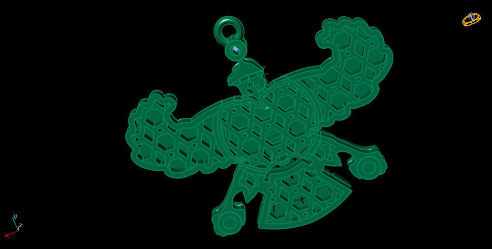 shahbaz eagle pendant 3D print model_2