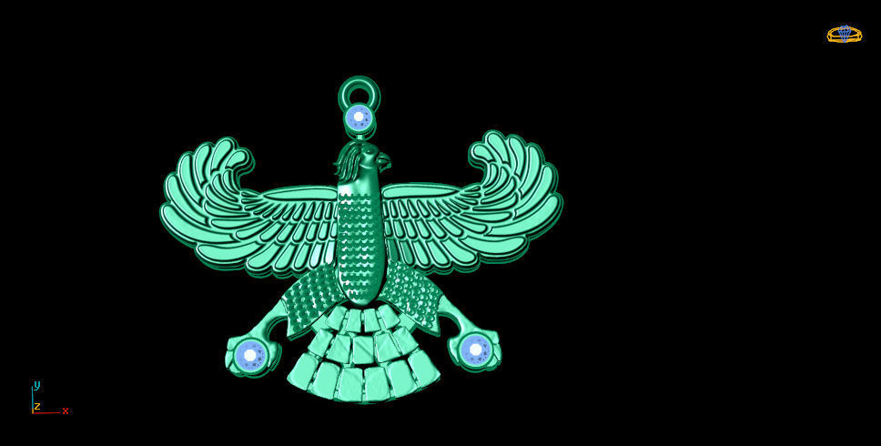 shahbaz eagle pendant 3D print model_1