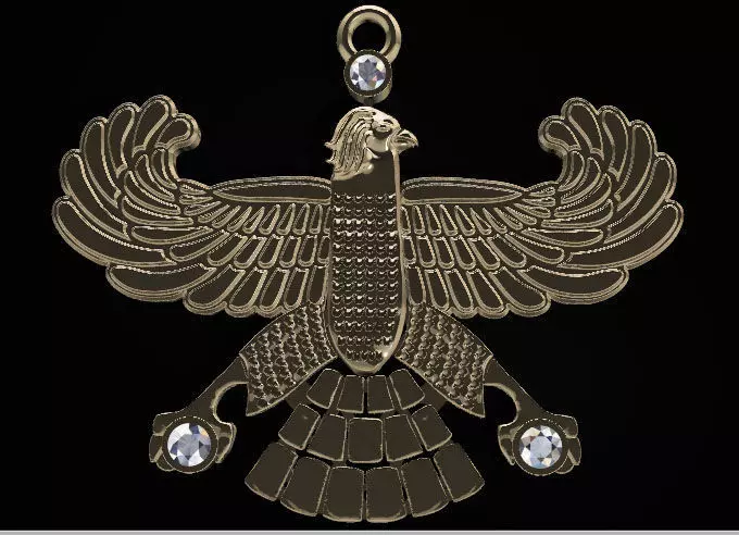 shahbaz eagle pendant 3D print model_0