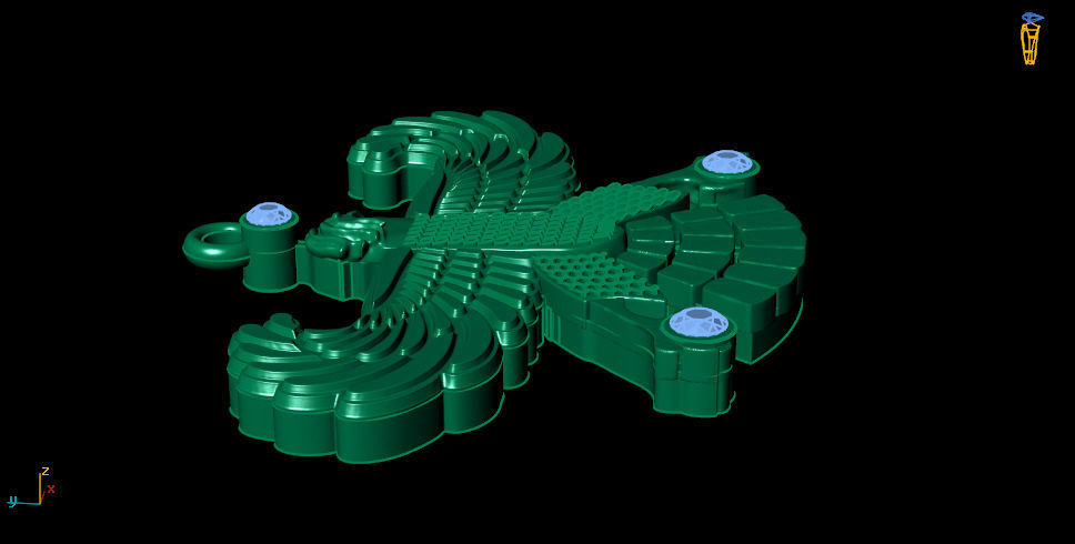 shahbaz eagle pendant 3D print model_3