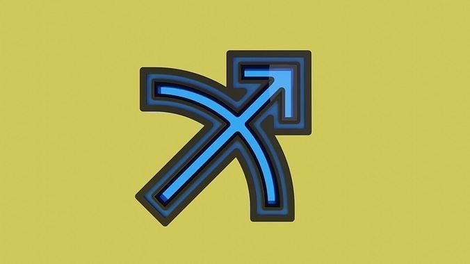 Fully Animated 3D Astrological Sagittarius Sign Icon Low-poly 3D model