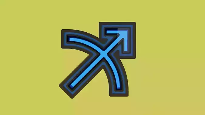 Fully Animated 3D Astrological Sagittarius Sign Icon Low-poly 3D model