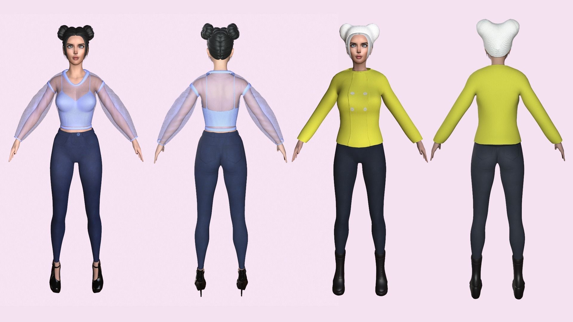 Maya Modular Girl 3D Model Collection_8