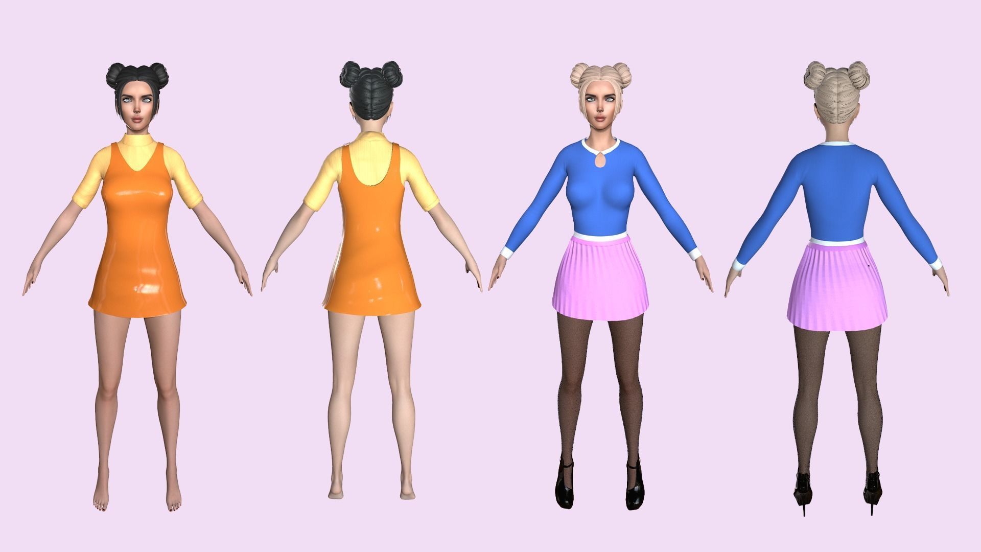 Maya Modular Girl 3D Model Collection_4